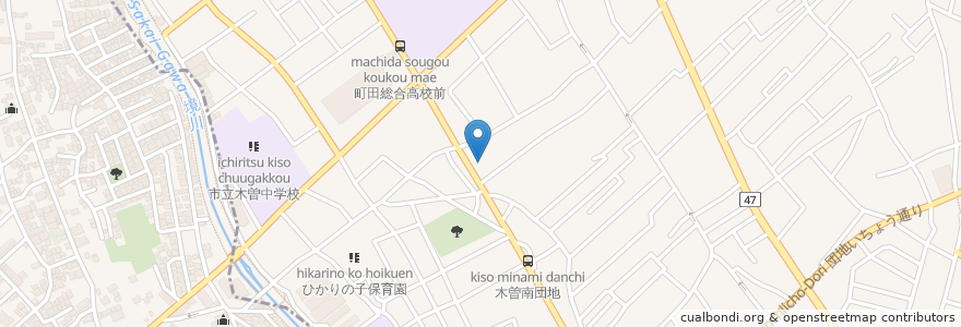 Mapa de ubicacion de 魚屋路 en Japan, 東京都, 町田市.