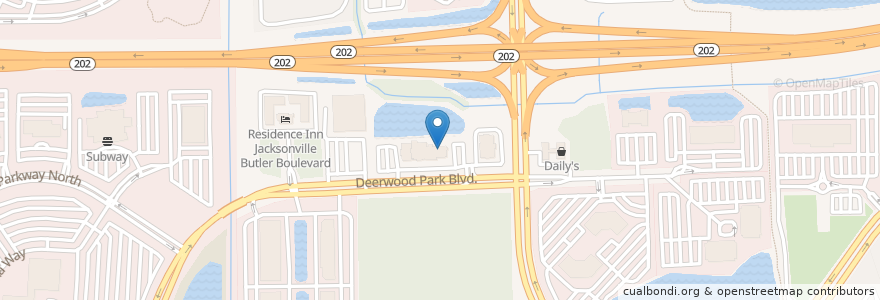 Mapa de ubicacion de Bold City Grill en États-Unis D'Amérique, Floride, Comté De Duval, Jacksonville.