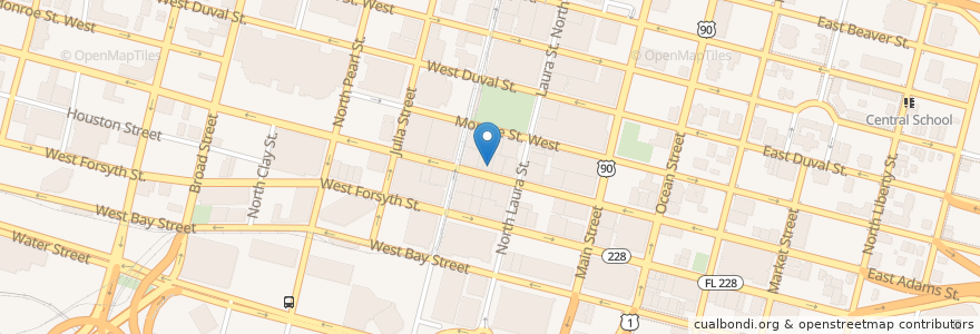 Mapa de ubicacion de Breezy Jazz Club en United States, Florida, Duval County, Jacksonville.