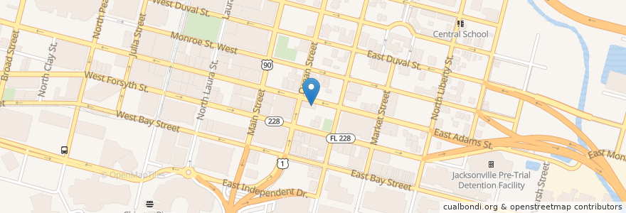Mapa de ubicacion de The 5 & Dime, A Theatre Company en 미국, 플로리다주, Duval County, 잭슨빌.