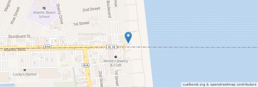 Mapa de ubicacion de Azurea en Amerika Syarikat, Florida, Duval County, Atlantic Beach.