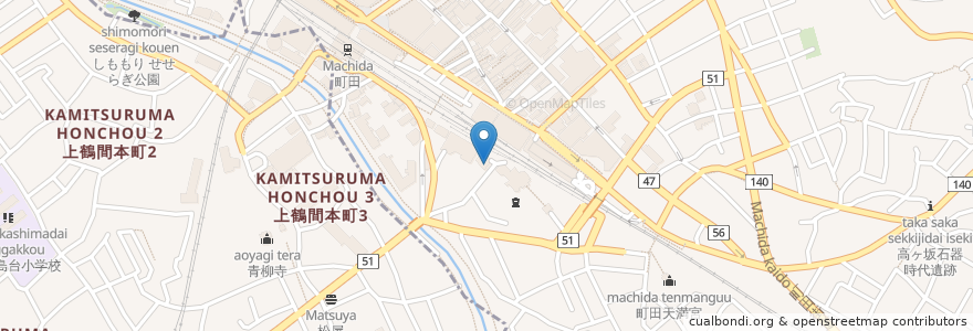 Mapa de ubicacion de 珊瑚薬局 en اليابان, 東京都, 町田市.