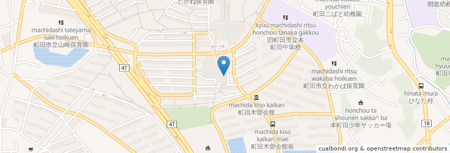 Mapa de ubicacion de 木曽団地歯科 en Japon, Tokyo, 町田市.