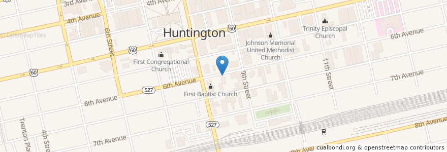 Mapa de ubicacion de HRS Health Resource Systems en アメリカ合衆国, ウェストバージニア州, Huntington, Cabell County.