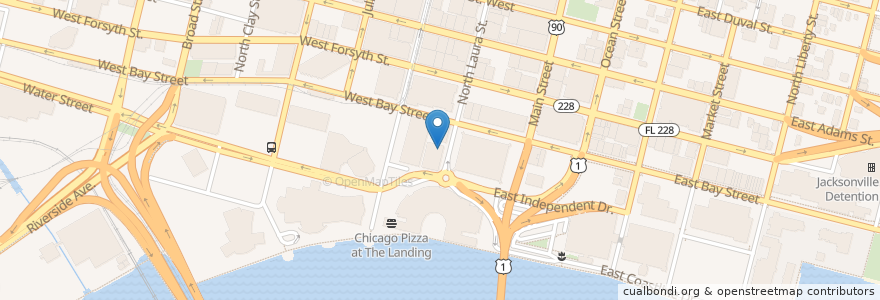 Mapa de ubicacion de Tossgreen en Amerika Syarikat, Florida, Duval County, Jacksonville.