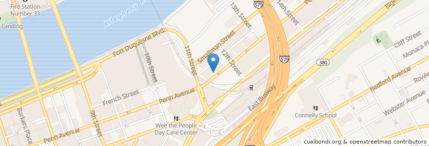 Mapa de ubicacion de Colony Cafe en Estados Unidos De América, Pensilvania, Allegheny County, Pittsburgh.