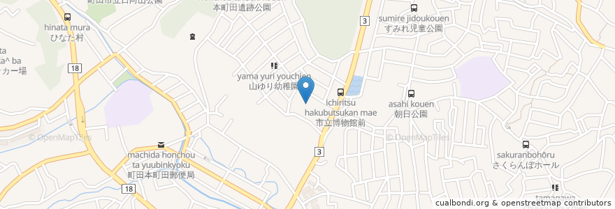 Mapa de ubicacion de 山ゆり幼稚園 en 일본, 도쿄도, 町田市.