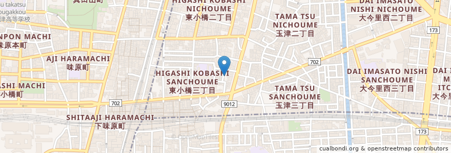 Mapa de ubicacion de 比売許曽神社 en Japon, Préfecture D'Osaka, 大阪市, 東成区.