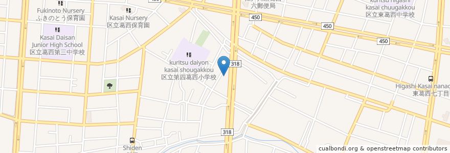 Mapa de ubicacion de わが家の食堂 en Japonya, 東京都, 江戸川区.