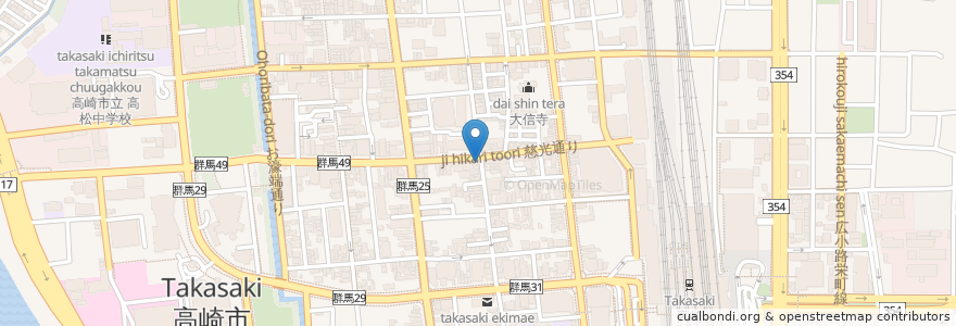 Mapa de ubicacion de チング en Japão, 群馬県, 高崎市.