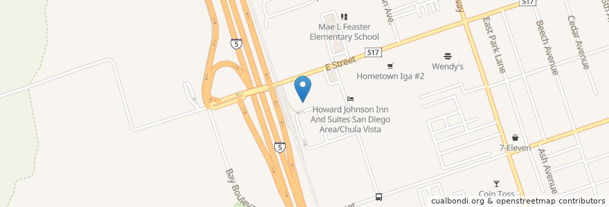 Mapa de ubicacion de Bayfront/E Street en ایالات متحده آمریکا, کالیفرنیا, San Diego County, Chula Vista.