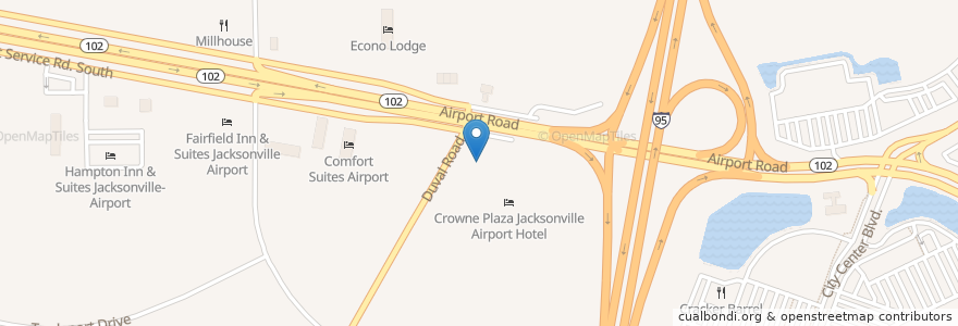 Mapa de ubicacion de Dunkin' Donuts en Amerika Syarikat, Florida, Duval County, Jacksonville.