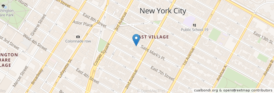 Mapa de ubicacion de 2 Bros Pizza en 미국, 뉴욕, New York, New York County, Manhattan Community Board 3, Manhattan.