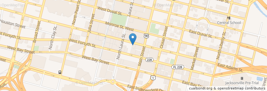 Mapa de ubicacion de Jumpin' Jax House of Food en États-Unis D'Amérique, Floride, Comté De Duval, Jacksonville.