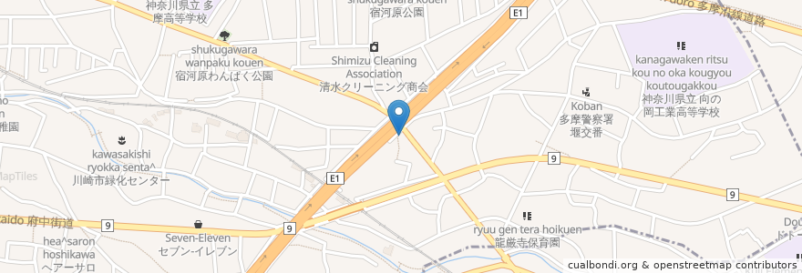 Mapa de ubicacion de 相模屋 en Japan, Präfektur Kanagawa, 川崎市, 多摩区.
