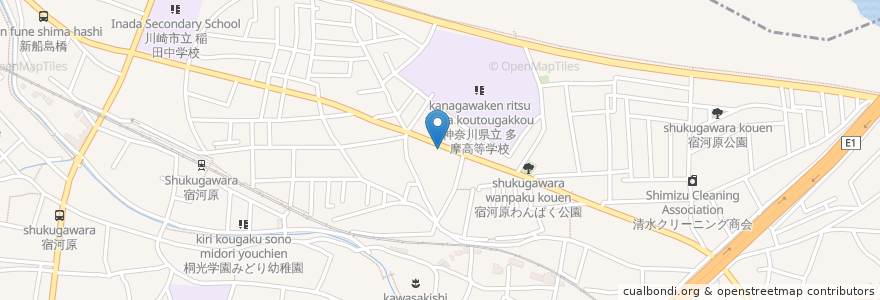 Mapa de ubicacion de たんぽぽ en Japan, Präfektur Kanagawa, 川崎市, 多摩区.