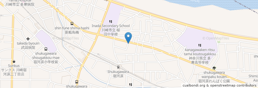 Mapa de ubicacion de 三光亭 en Jepun, 神奈川県, 川崎市, 多摩区.