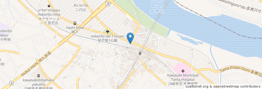 Mapa de ubicacion de ESOLA en Japón, Prefectura De Kanagawa, Kawasaki, Tama.