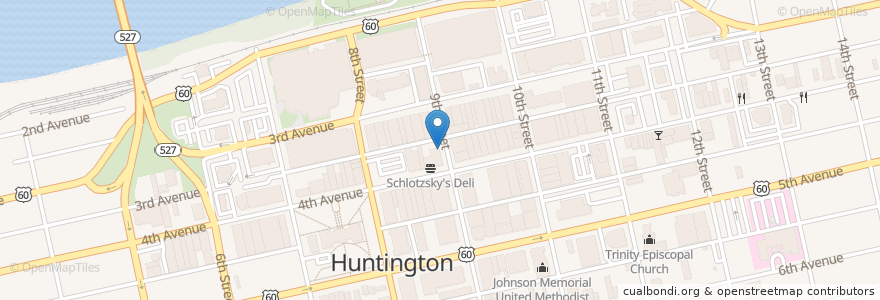 Mapa de ubicacion de Summit Beer Station en Estados Unidos Da América, Virgínia Ocidental, Huntington, Cabell County.