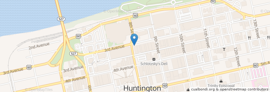 Mapa de ubicacion de Hwy 55 en 미국, 웨스트버지니아, Huntington, Cabell County.