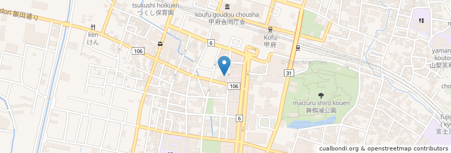 Mapa de ubicacion de 甲州煮こみ屋 en Japão, 山梨県, 甲府市.