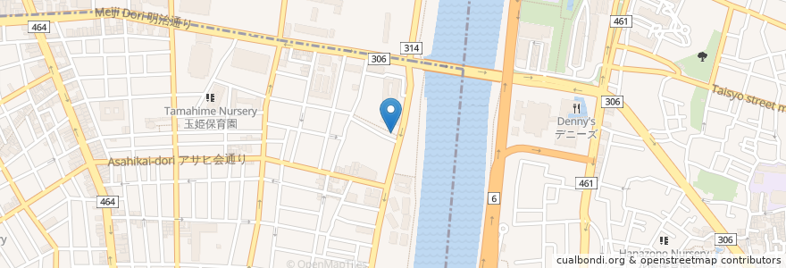 Mapa de ubicacion de 橋場不動院 en 일본, 도쿄도, 다이토구.