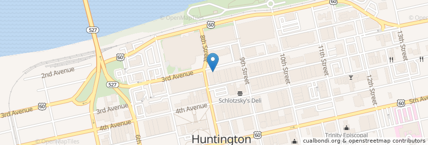 Mapa de ubicacion de Austin's en Amerika Birleşik Devletleri, Batı Virjinya, Huntington, Cabell County.