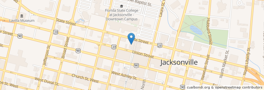Mapa de ubicacion de Rosa Parks Bays A-I en États-Unis D'Amérique, Floride, Comté De Duval, Jacksonville.