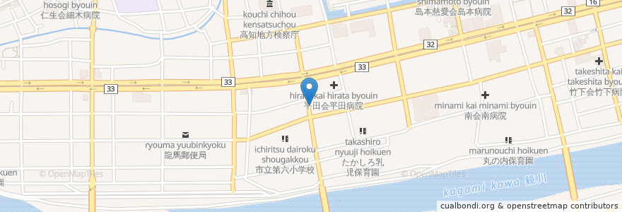 Mapa de ubicacion de 升形国語塾 en Japon, Préfecture De Kōchi, 高知市.