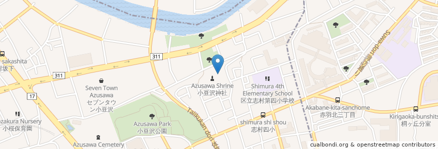 Mapa de ubicacion de 薬王山龍福寺 en Japonya, 東京都, 板橋区, 北区.