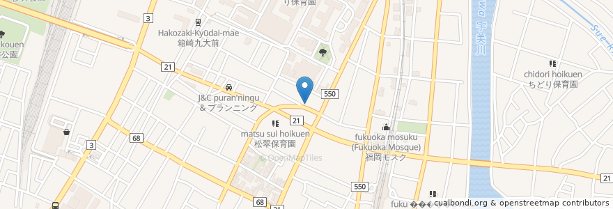 Mapa de ubicacion de やきとり澤 en 日本, 福岡県, 福岡市, 東区.