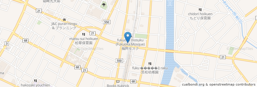 Mapa de ubicacion de エンジェルアイ保育園 en Giappone, Prefettura Di Fukuoka, 福岡市, 東区.