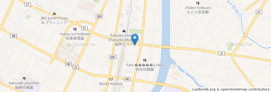 Mapa de ubicacion de はこざき小規模保育園 en 日本, 福岡県, 福岡市, 東区.
