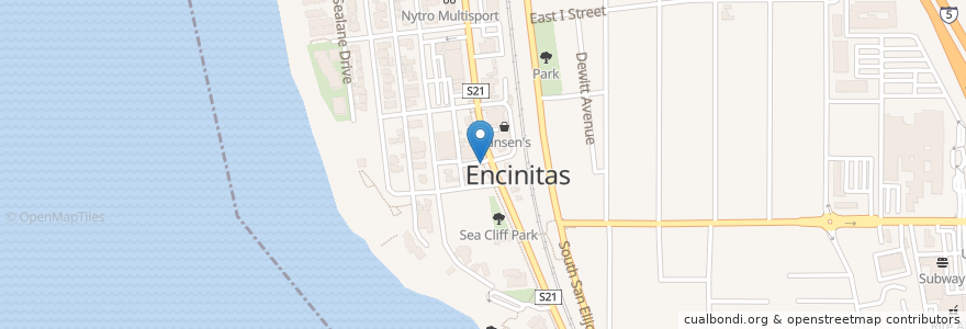 Mapa de ubicacion de Sedia en Amerika Birleşik Devletleri, Kaliforniya, San Diego County, Encinitas.