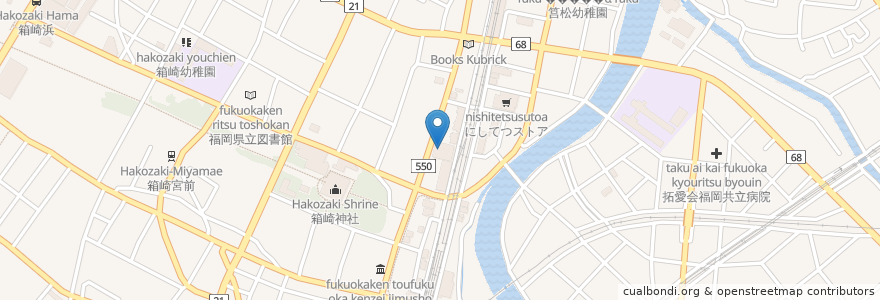 Mapa de ubicacion de 福岡銀行 en Japon, Préfecture De Fukuoka, 福岡市, 東区.