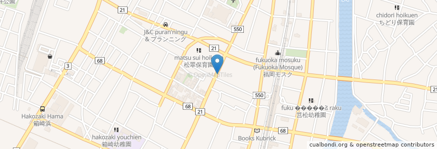 Mapa de ubicacion de ヤマサキ酒場 en Giappone, Prefettura Di Fukuoka, 福岡市, 東区.