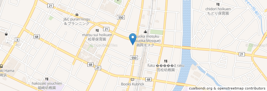 Mapa de ubicacion de お好み焼き　いろは en Japan, 福岡県, Fukuoka, 東区.