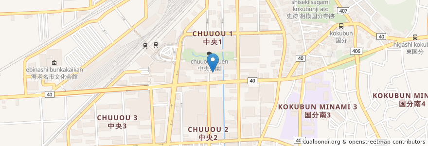 Mapa de ubicacion de エコステーション21 ビナウォーク5番館駐輪場 en 日本, 神奈川縣, 海老名市.