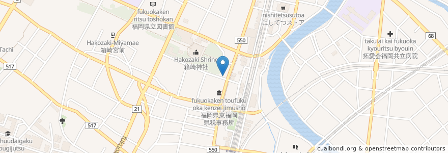 Mapa de ubicacion de さかもと歯科医院 en 일본, 후쿠오카현, 후쿠오카, 東区.