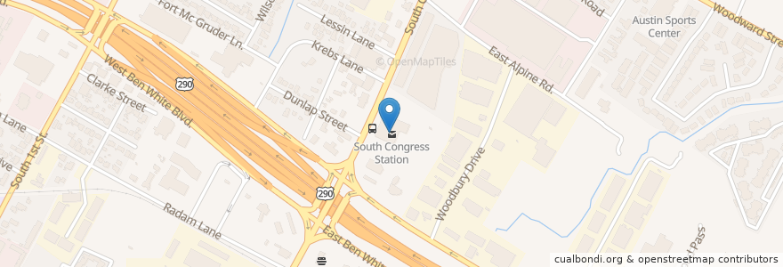 Mapa de ubicacion de South Congress Station en United States, Texas, Travis County, Austin.