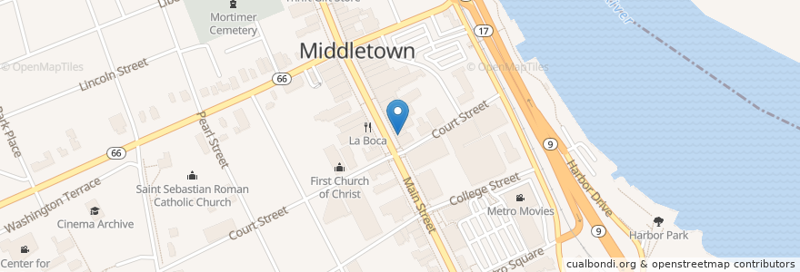 Mapa de ubicacion de Hachi Japanese Restaurant en Amerika Birleşik Devletleri, Connecticut, Middlesex County, Middletown.