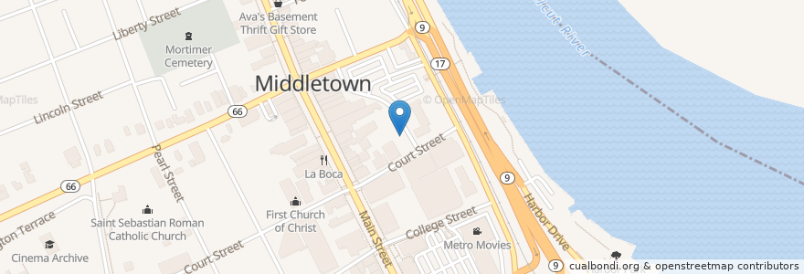 Mapa de ubicacion de Cantina Ristorante en Amerika Birleşik Devletleri, Connecticut, Middlesex County, Middletown.