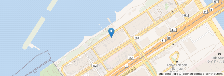 Mapa de ubicacion de 権八 お台場 en Japan, 東京都, 江東区, 港区.