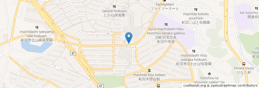 Mapa de ubicacion de 山崎団地センター en 일본, 도쿄도, 町田市.