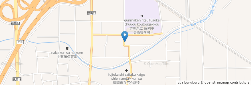 Mapa de ubicacion de ふじおか歯科クリニック en 일본, 군마현, 藤岡市.