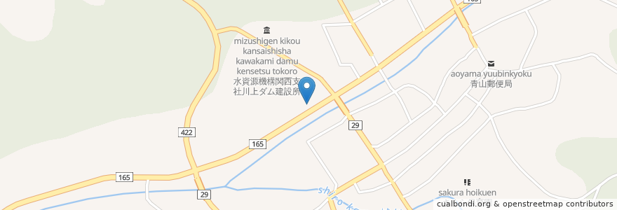 Mapa de ubicacion de ココカラファイン 伊賀青山店 en Japon, Préfecture De Mie, 伊賀市.