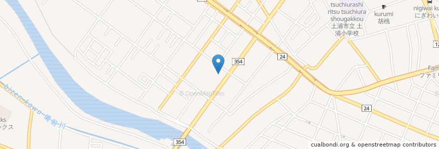 Mapa de ubicacion de スシロー 土浦店 en اليابان, إيباراكي, 土浦市.