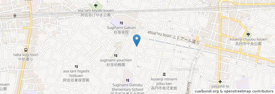Mapa de ubicacion de 高円寺動物病院 en Япония, Токио, Сугинами.