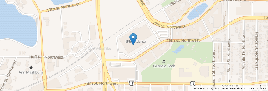 Mapa de ubicacion de Ikea Restaurant en Estados Unidos De América, Georgia, Fulton County, Atlanta.