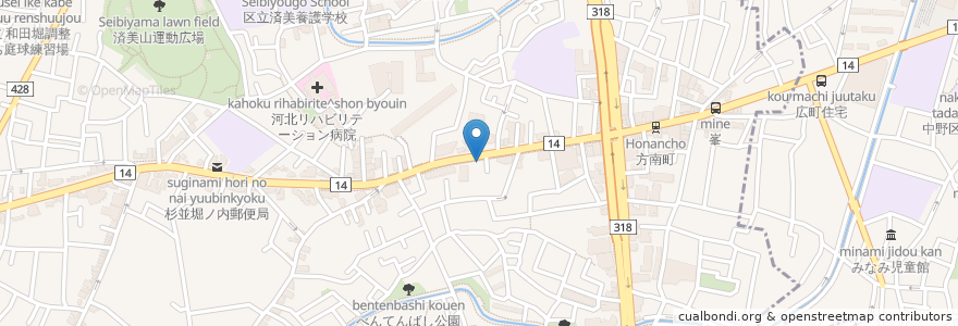 Mapa de ubicacion de かっぱ en 일본, 도쿄도, 杉並区.
